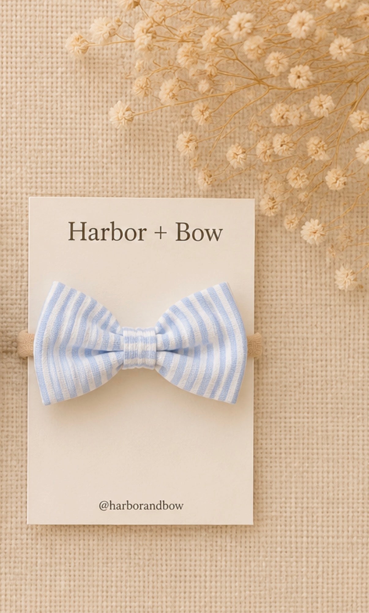 The Tide - Newborn Bow (Blue Stripe)