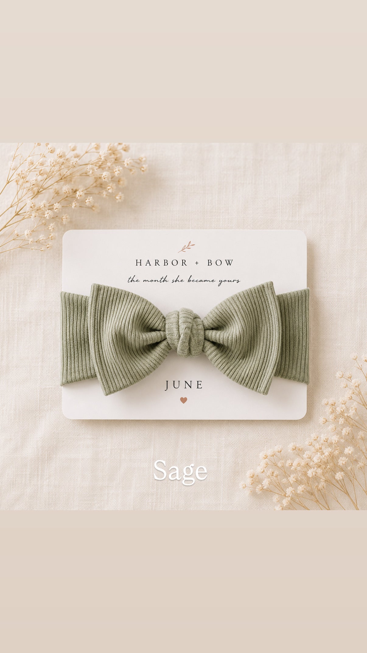 The Month She Became Yours™ | Newborn Keepsake Bow