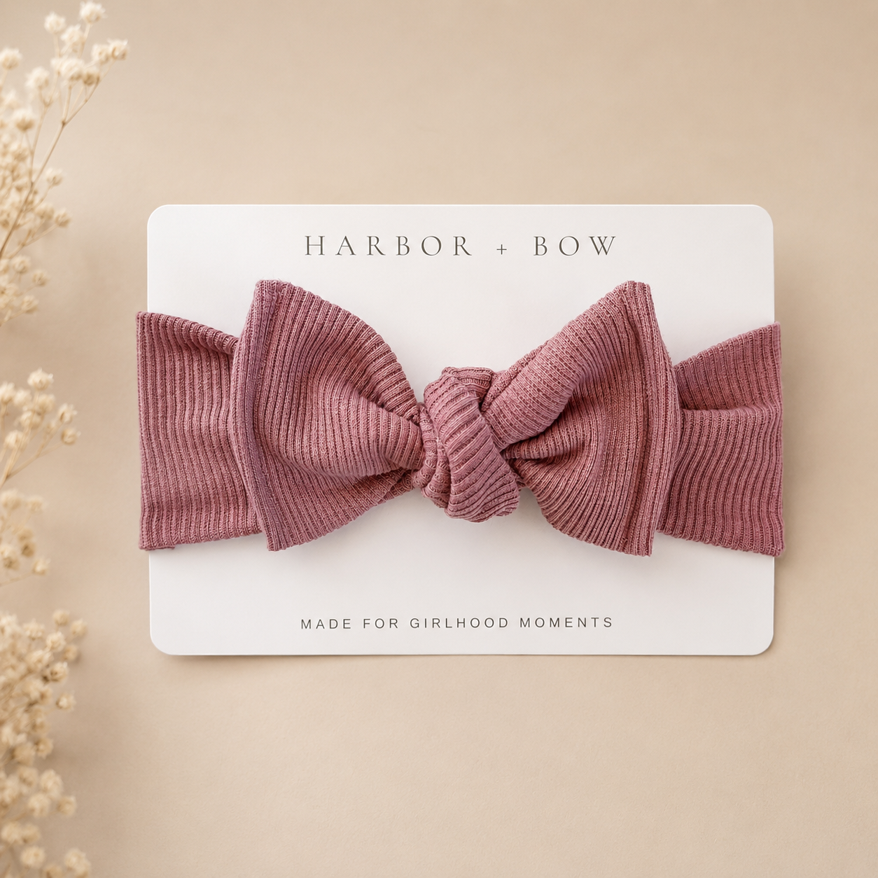 Newborn Headband Bow - Dusty Rose