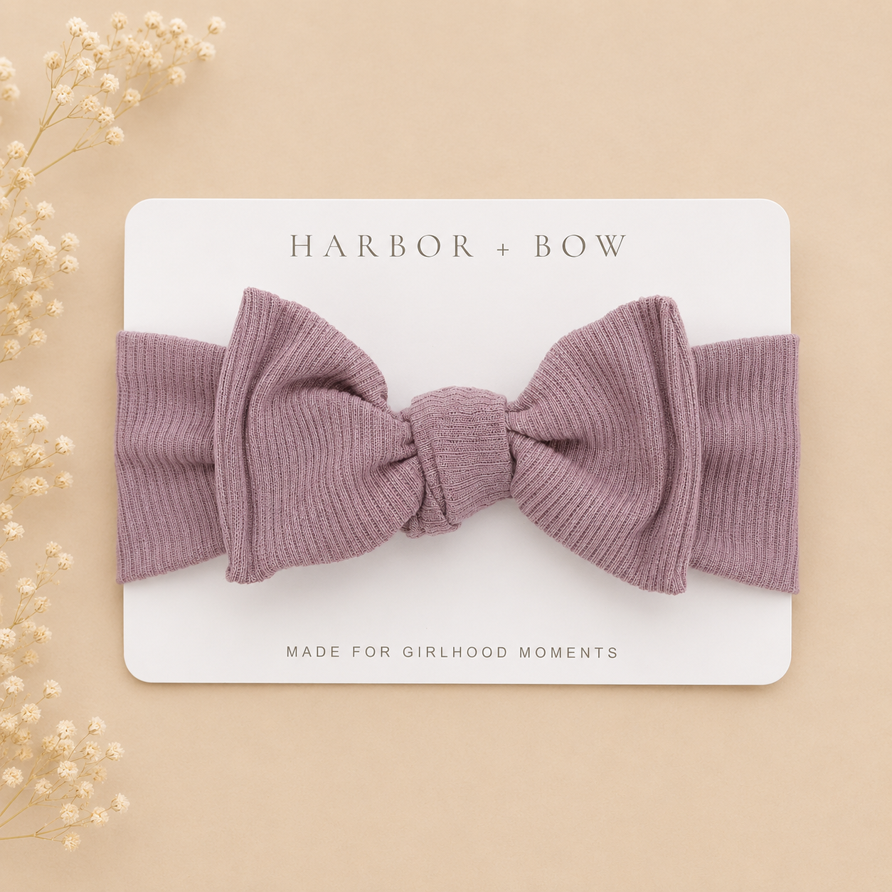 Newborn Headband Bow - Mauve