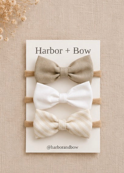 The Signature Harbor Set - 3 Newborn Bows