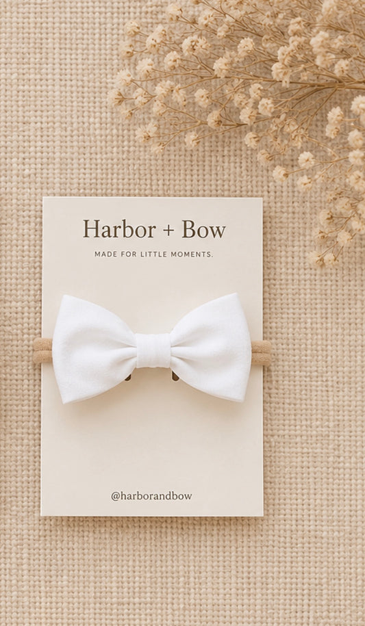 The Drift - Newborn Bow (Classic White)