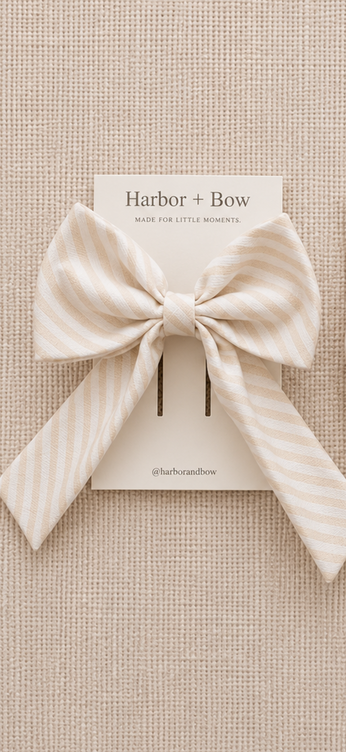 The Bow That Goes with Everything - Cream Stripe