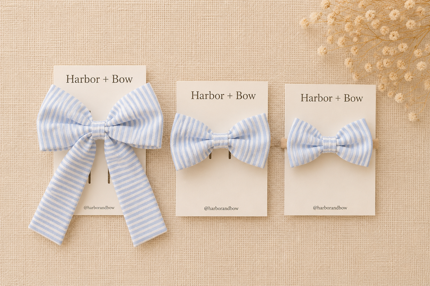 The Tide - Mini Bow (Blue Stripe)