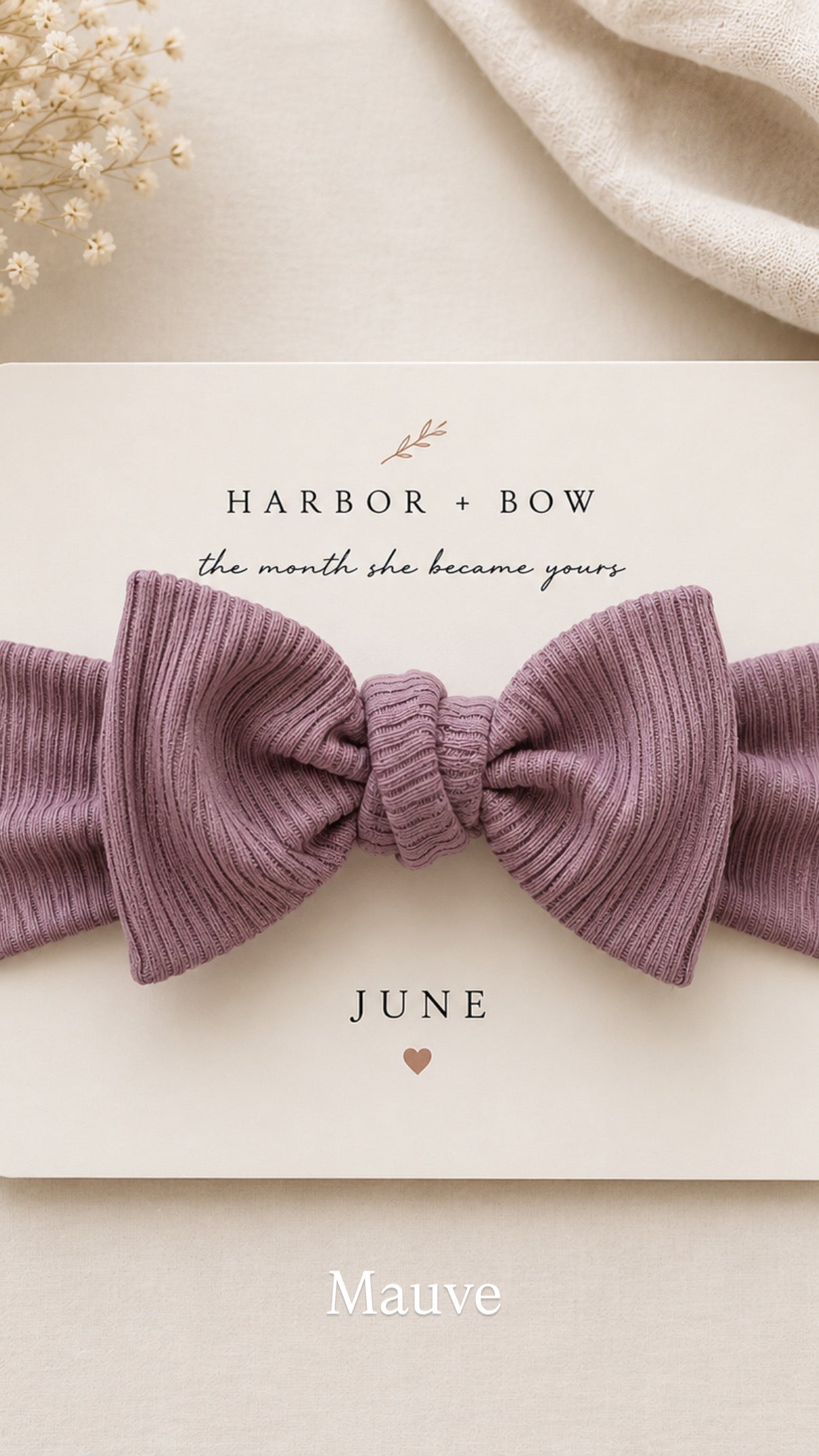 The Month She Became Yours™ | Newborn Keepsake Bow