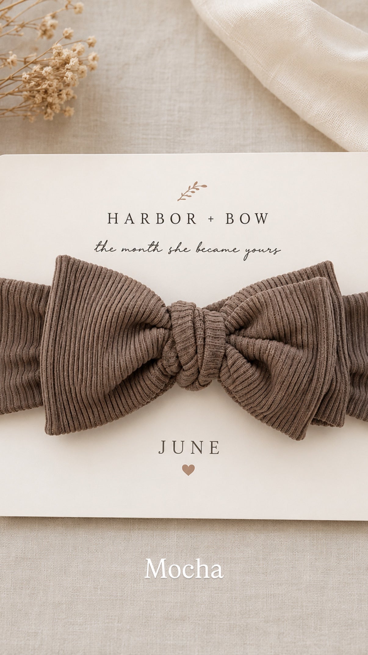 The Month She Became Yours™ | Newborn Keepsake Bow