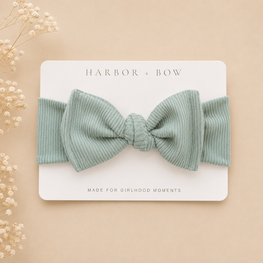 Newborn Headband Bow - Seafoam
