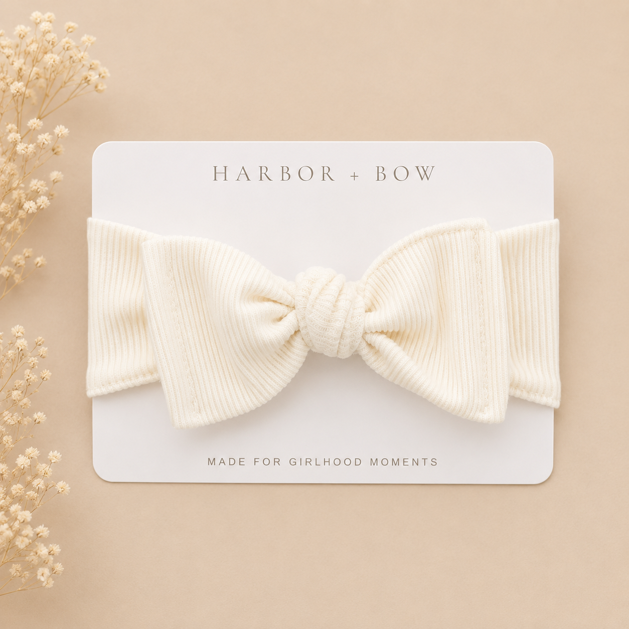Newborn Headband Bow - Ivory