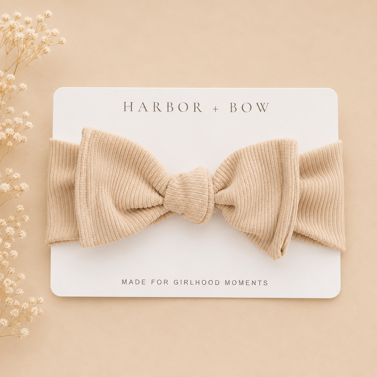Newborn Headband Bow - Oatmeal