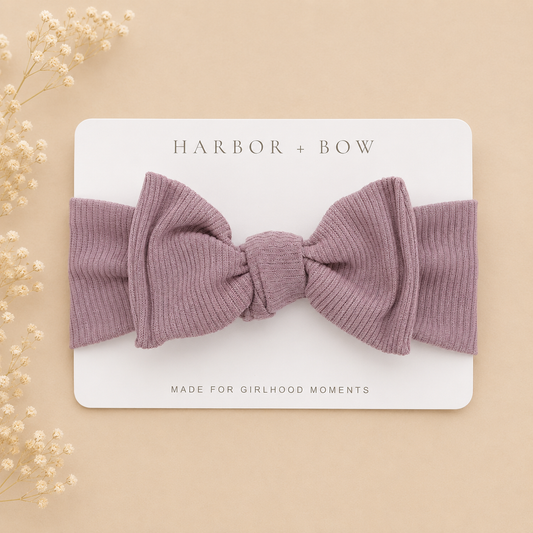 Newborn Headband Bow - Mauve